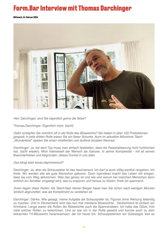 Form.Bar Magazin: „Das Böse ist Teil von uns“